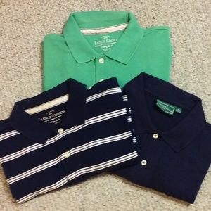Three men's short sleeved polos